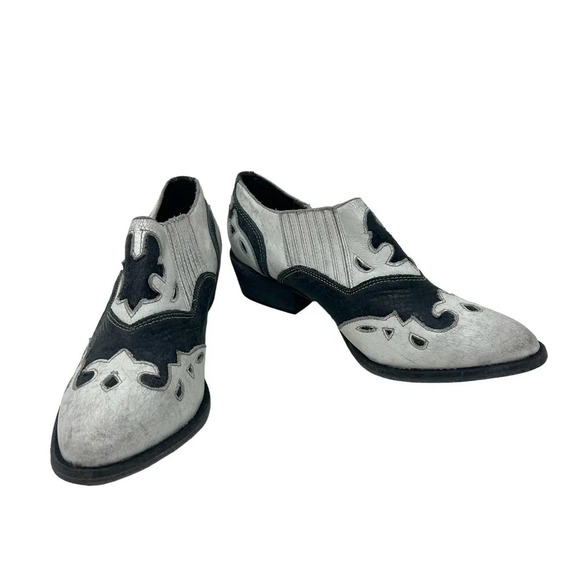 Matisse Steely Leather Ankle Boot White & Black Size 8.5 - Picture 4 of 10